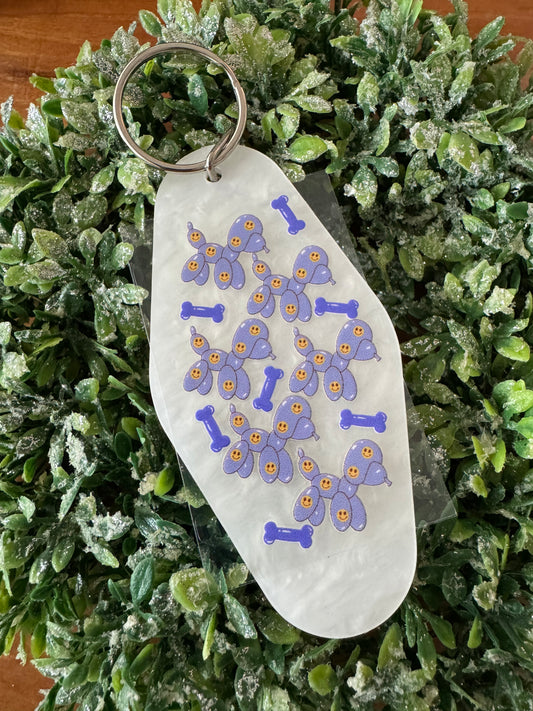 Purple Balloon Dog Keychain Decal
