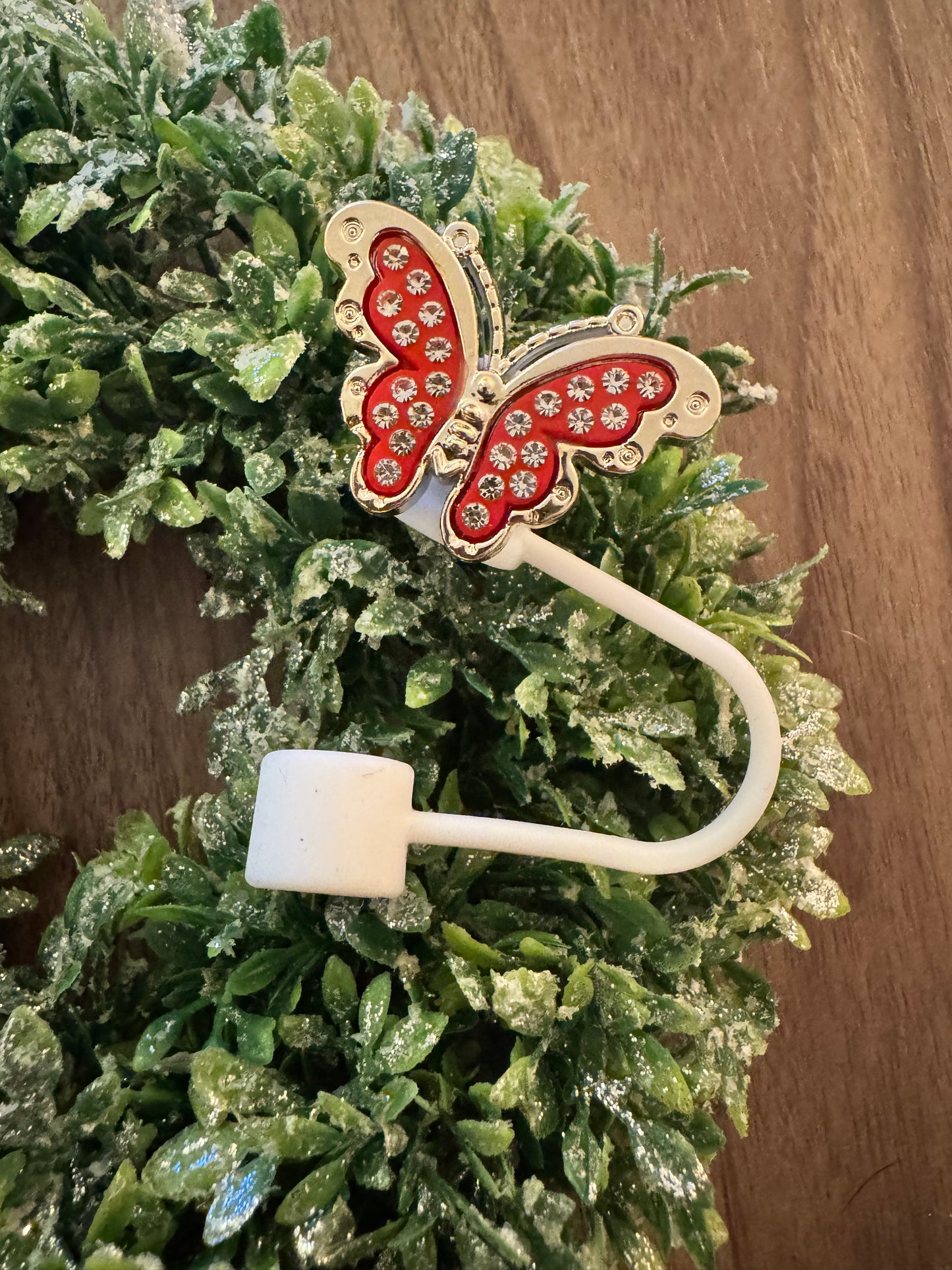 Red Butterfly Straw Topper
