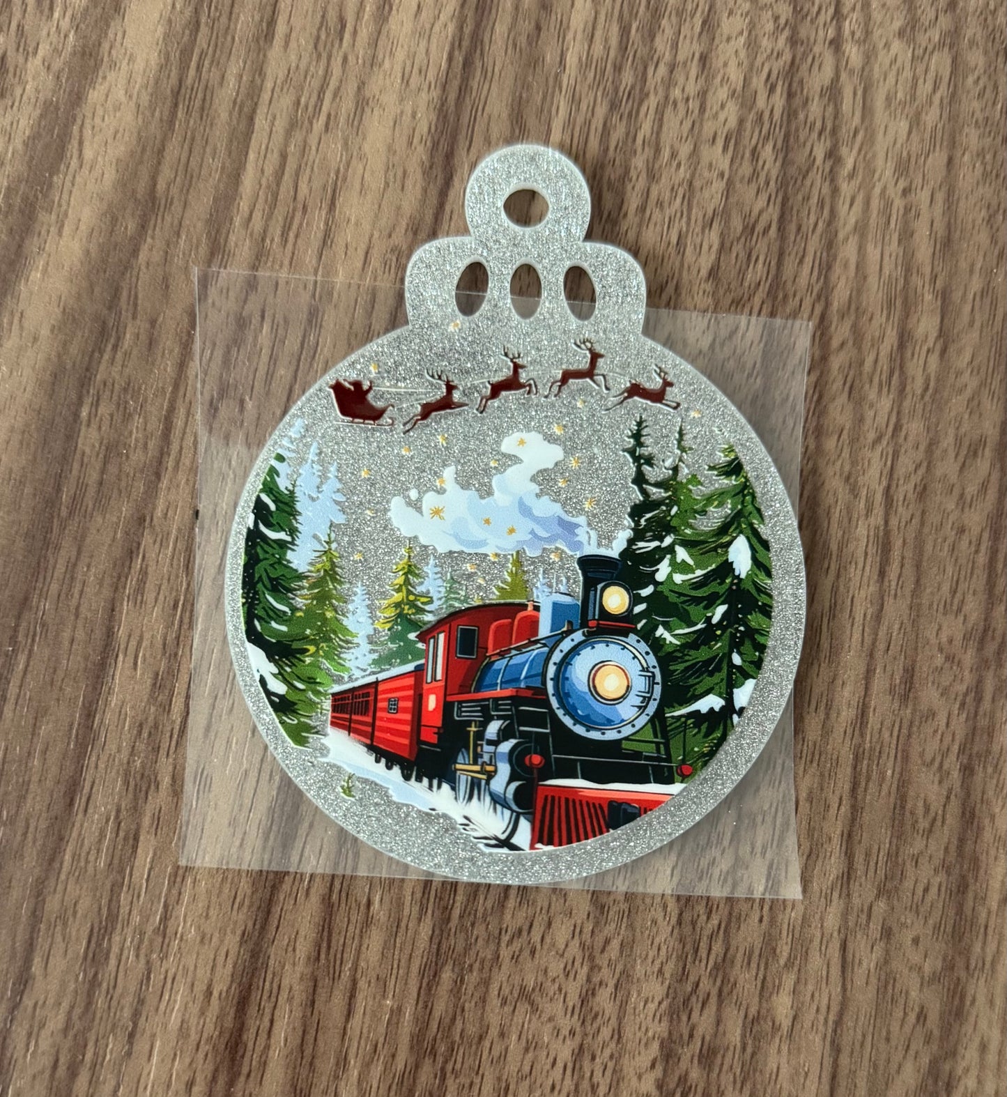 Christmas Train Circle Decal