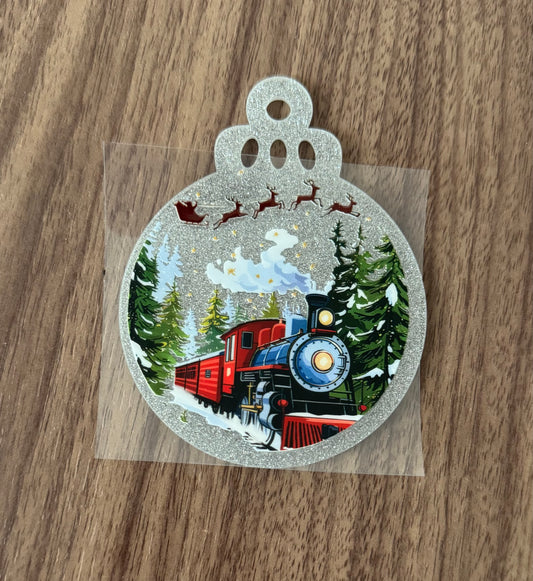 Christmas Train Circle Decal