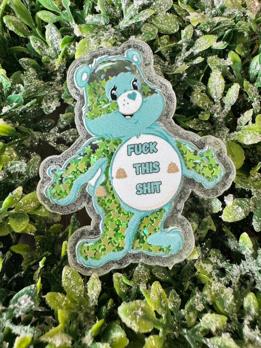 Green Swear Bear Acrylic Shaker
