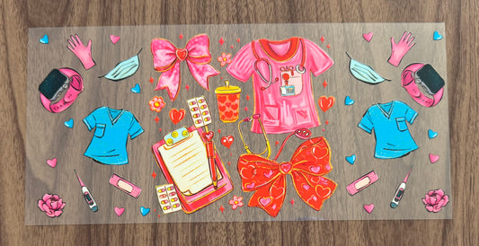 Nurse Things & Bows Cup Wrap