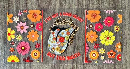 Flowery Heart But Mouth Cup Wrap