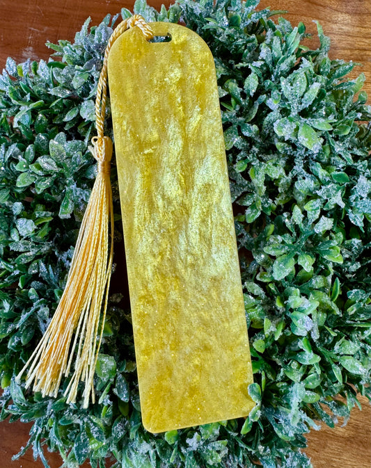 Yellow Sparkly Marble Bookmark