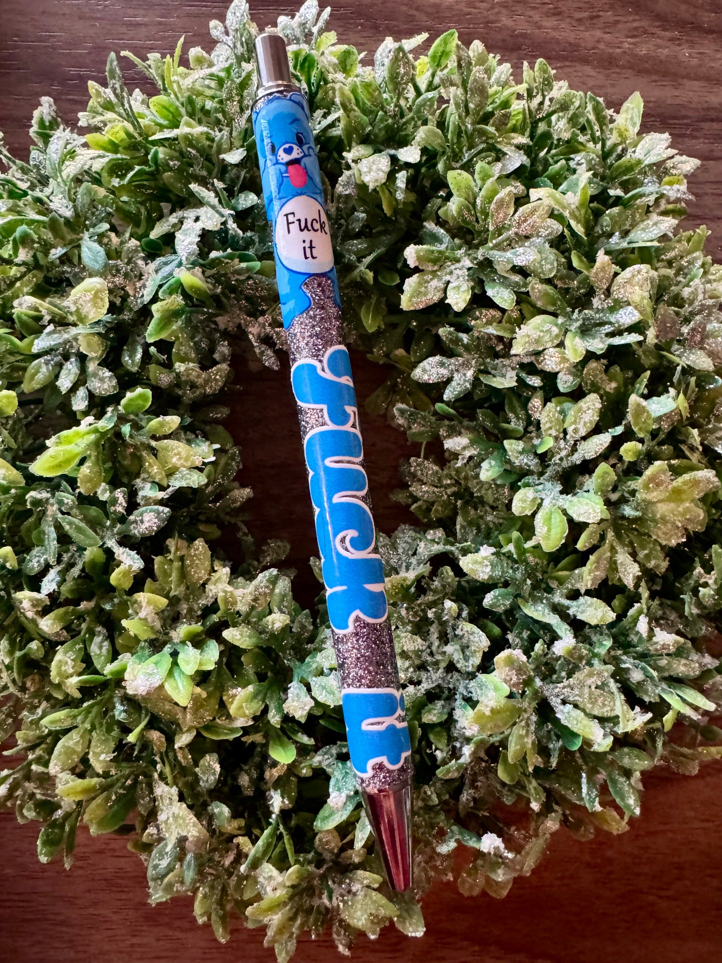 Blue F-It Bear Pen