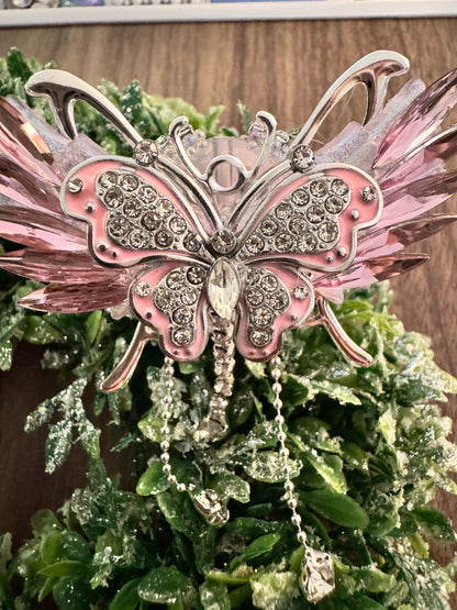 Pink Crystal Butterfly Topper