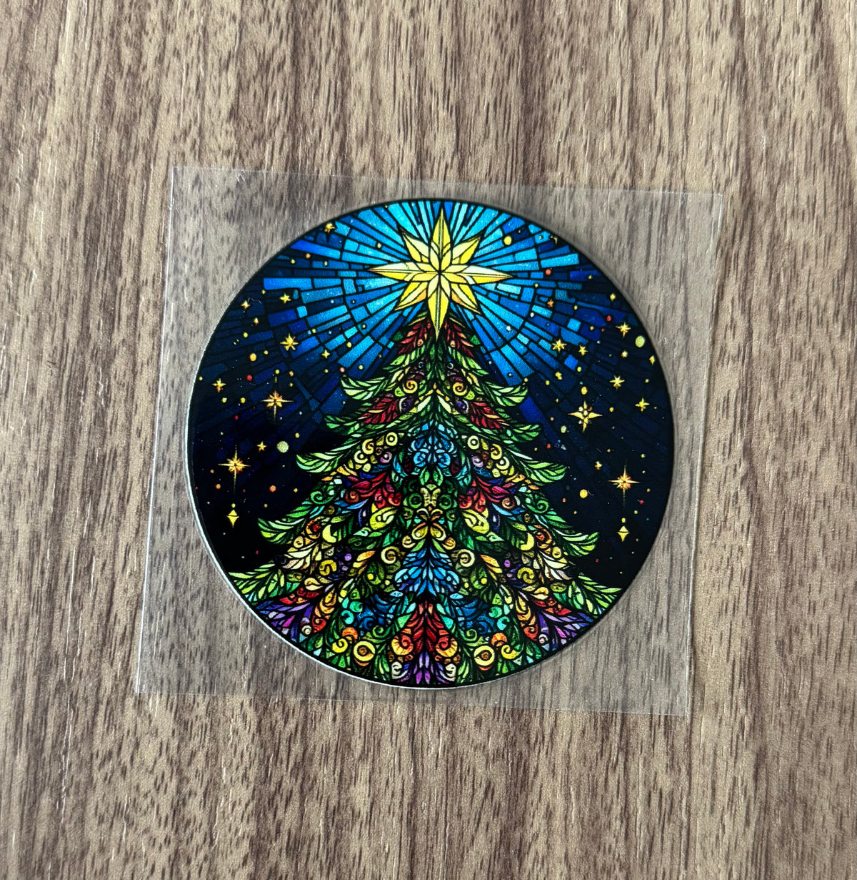 Bright Christmas Tree Circle Decal