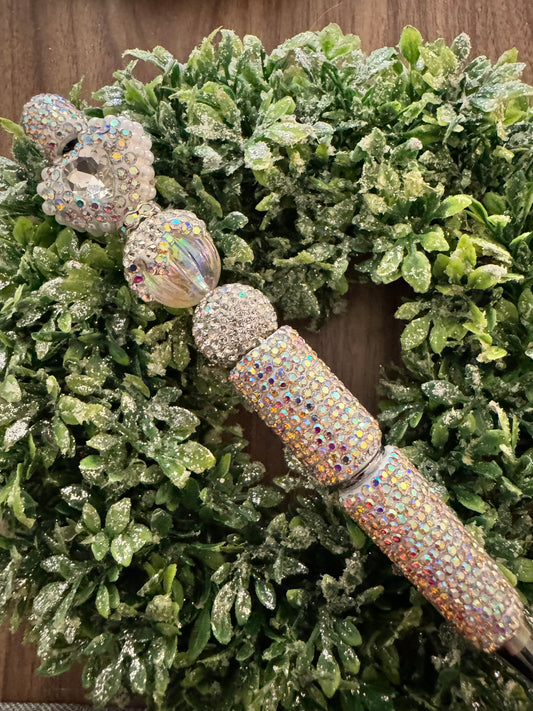 White Crystal Heart Fancy Pen