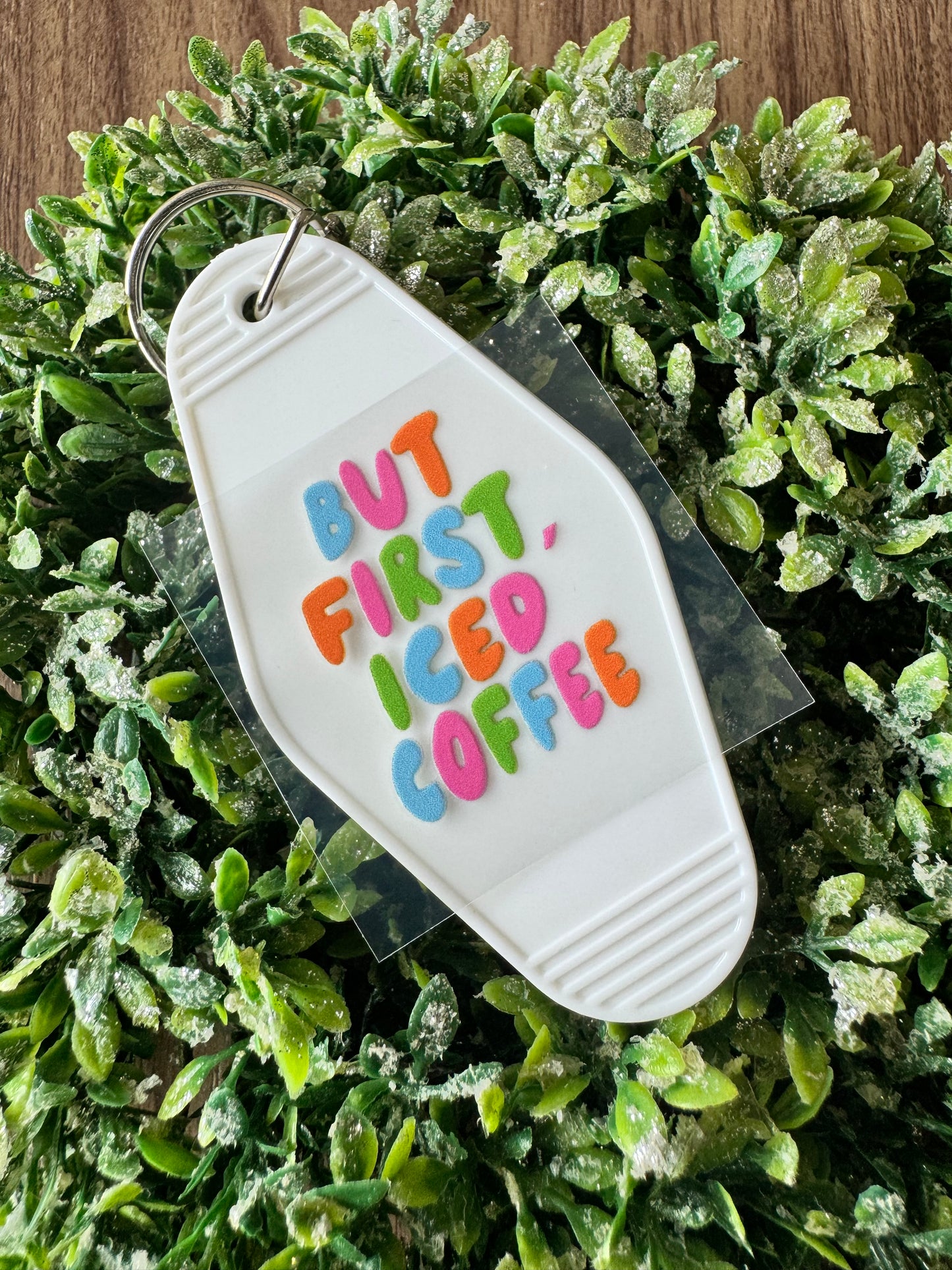 Colorful Iced Coffee Keychain Decal