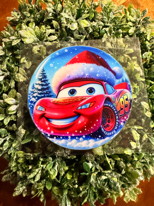 Red Santa Vehicle Circle Decal