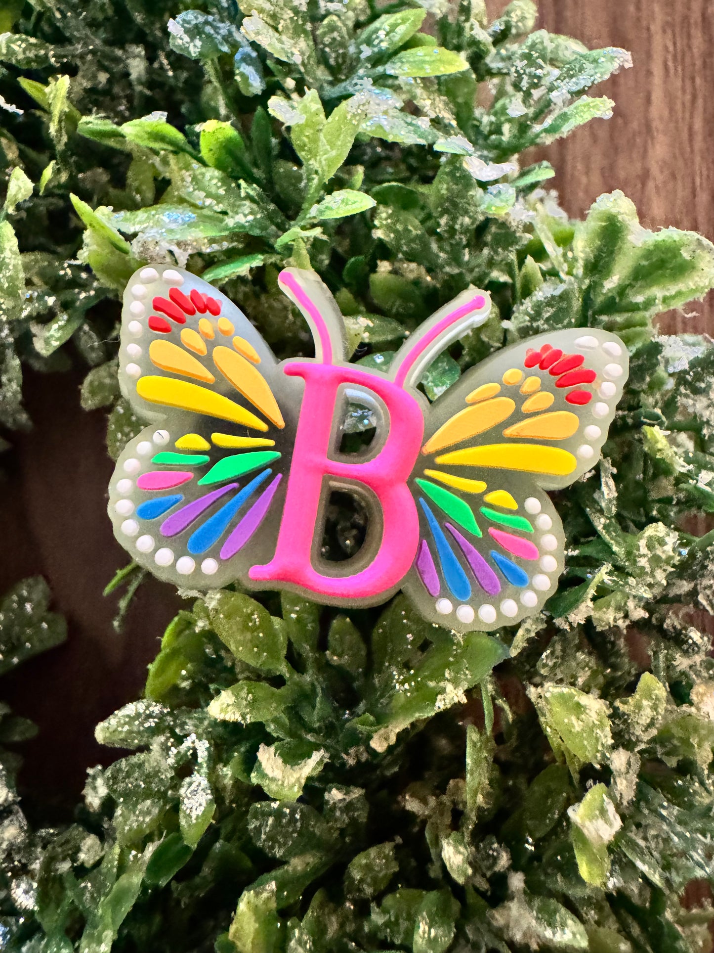 Butterfly Initial Shoe Charms