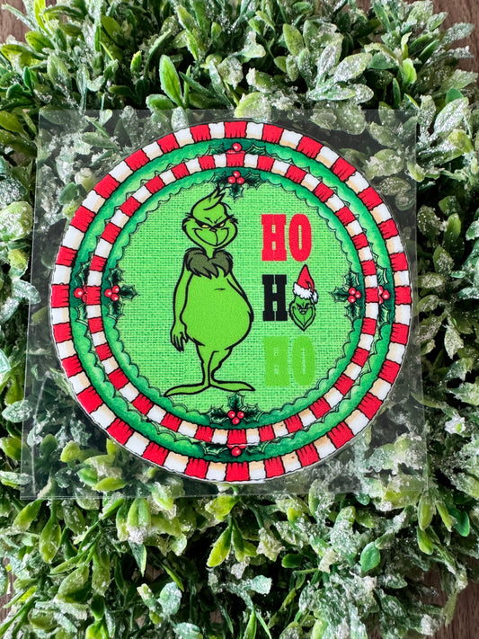 Ho Ho Ho Green Guy Circle Decal