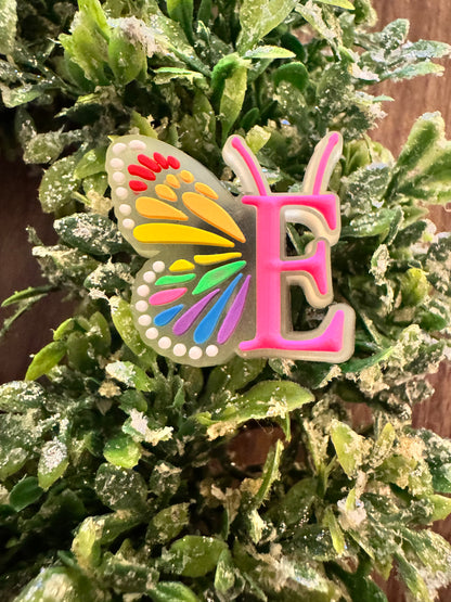 Butterfly Initial Shoe Charms