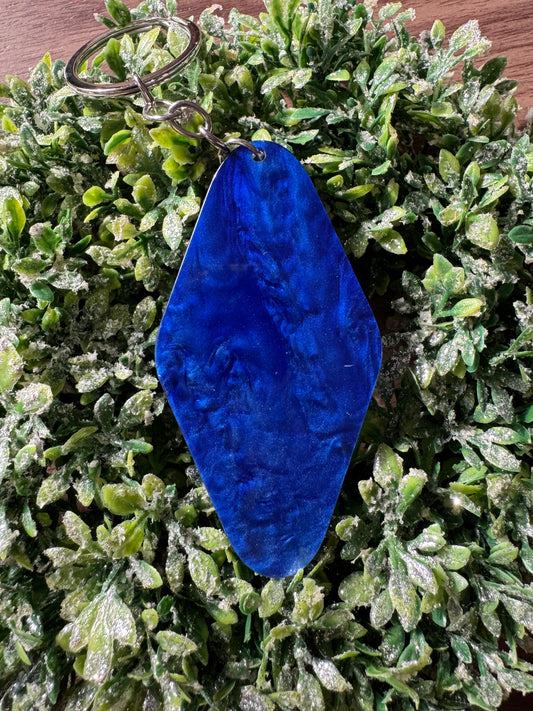Navy Blue Marble Motel Keychain