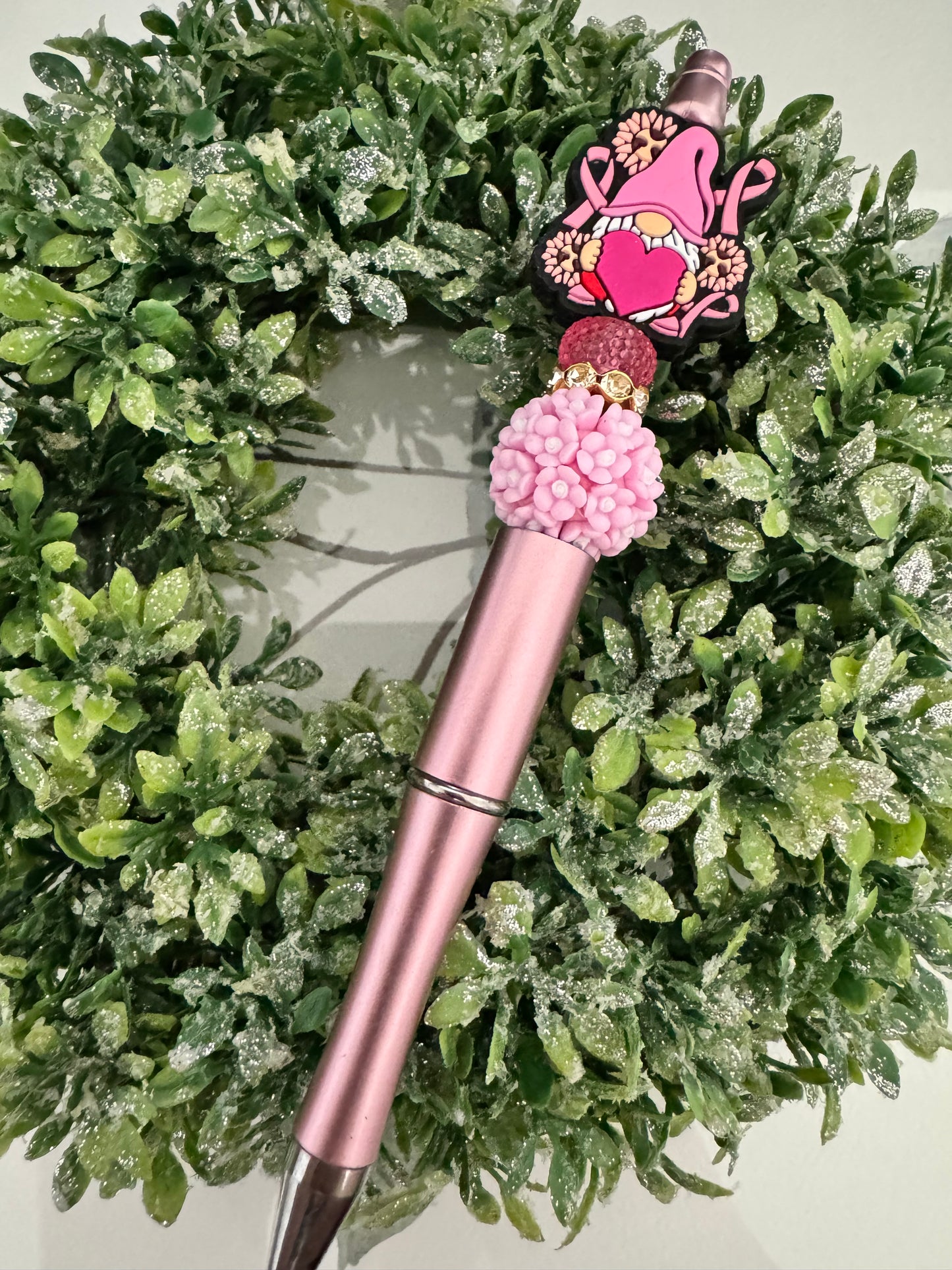 Pink Awareness Ribbon Gnome Pen