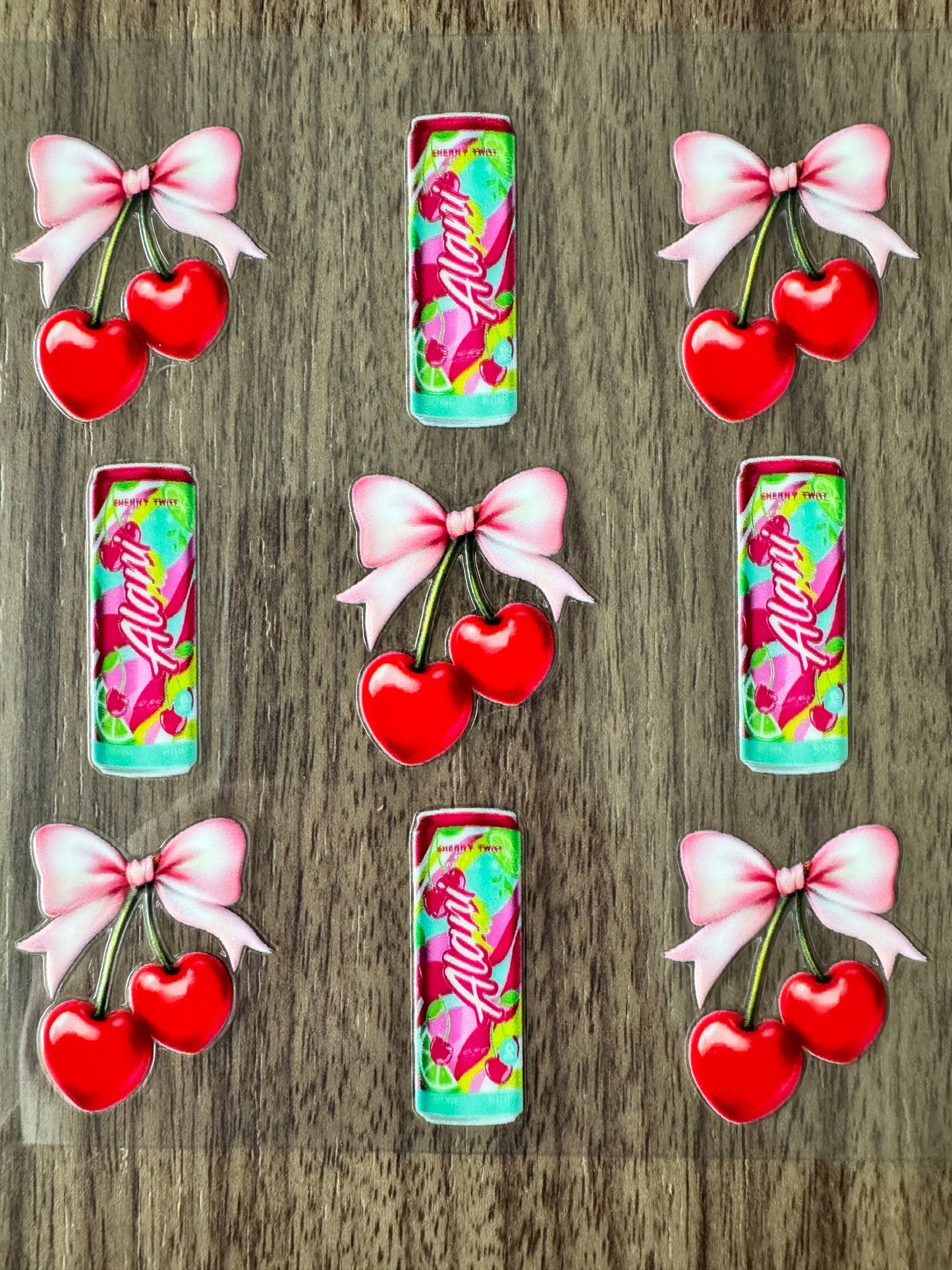 Colorful Cherry Energy Drink Cup Wrap