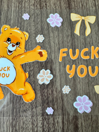 Yellow Swear Bear Cup Wrap