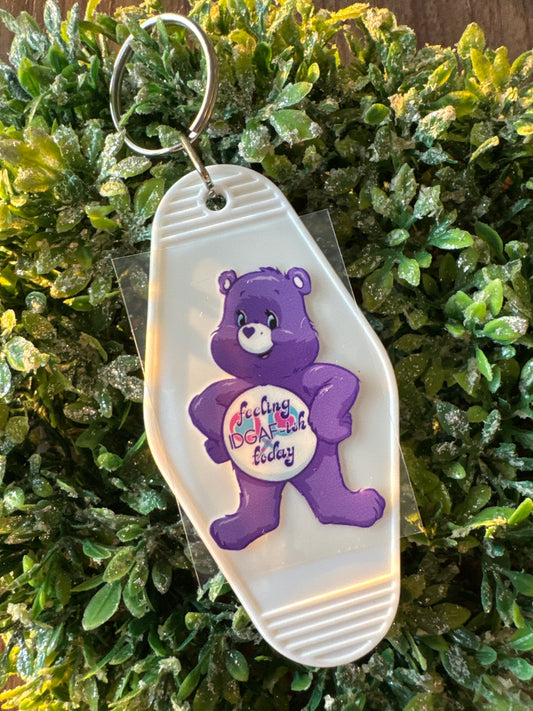Dark Purple Swear Bear Keychain Decal