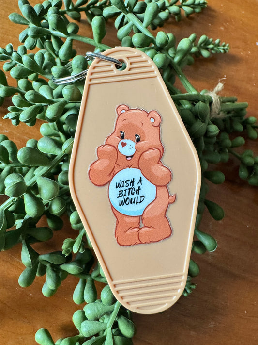 Brown Swear Bear Keychain