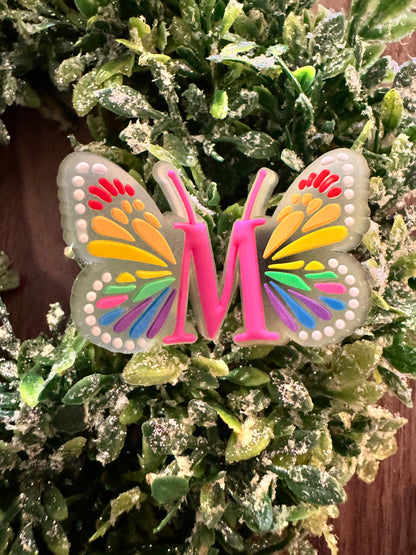 Butterfly Initial Shoe Charms