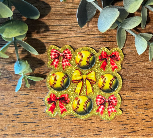 Softball & Bows Acrylic