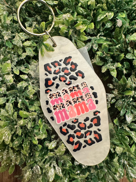 Leopard Mama Keychain Decal