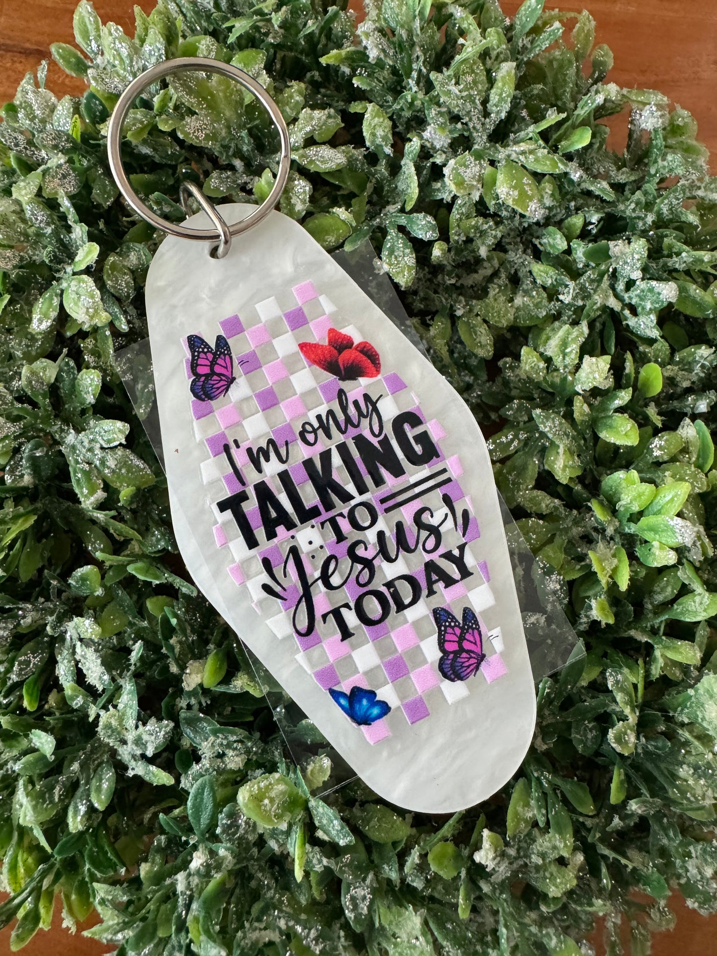 Talking to Jesus Keychain Decal