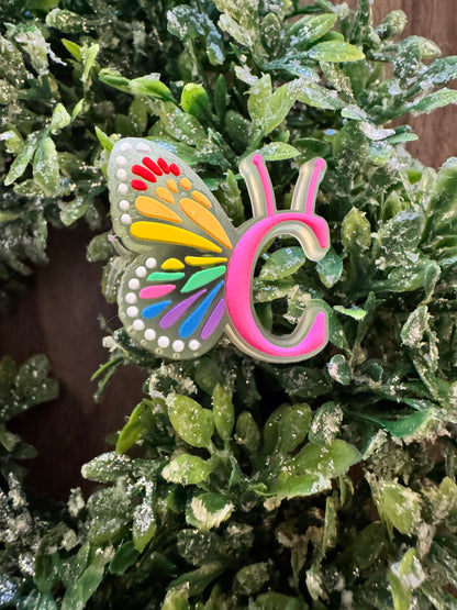 Butterfly Initial Shoe Charms