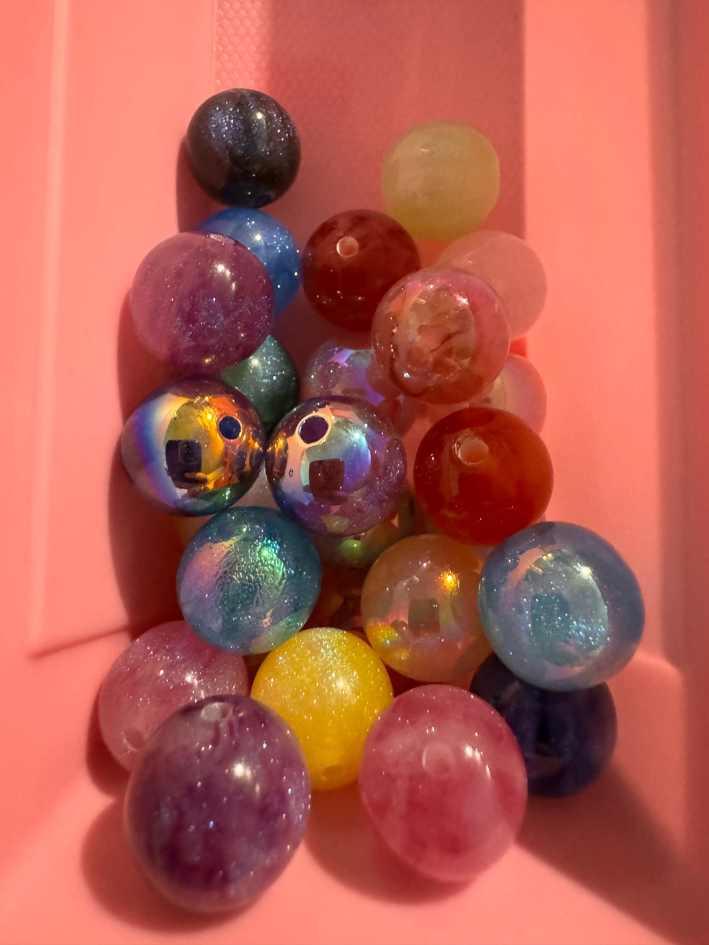 16mm Glitter Galaxy Beads