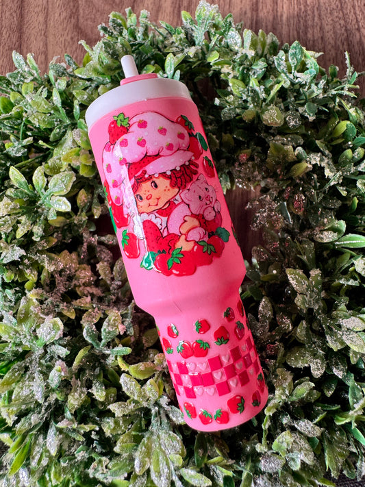 Vintage Berry Girl Mini Tumbler Keychain