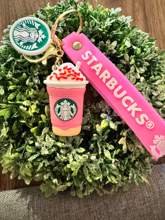 Pink Starbucks Keychain