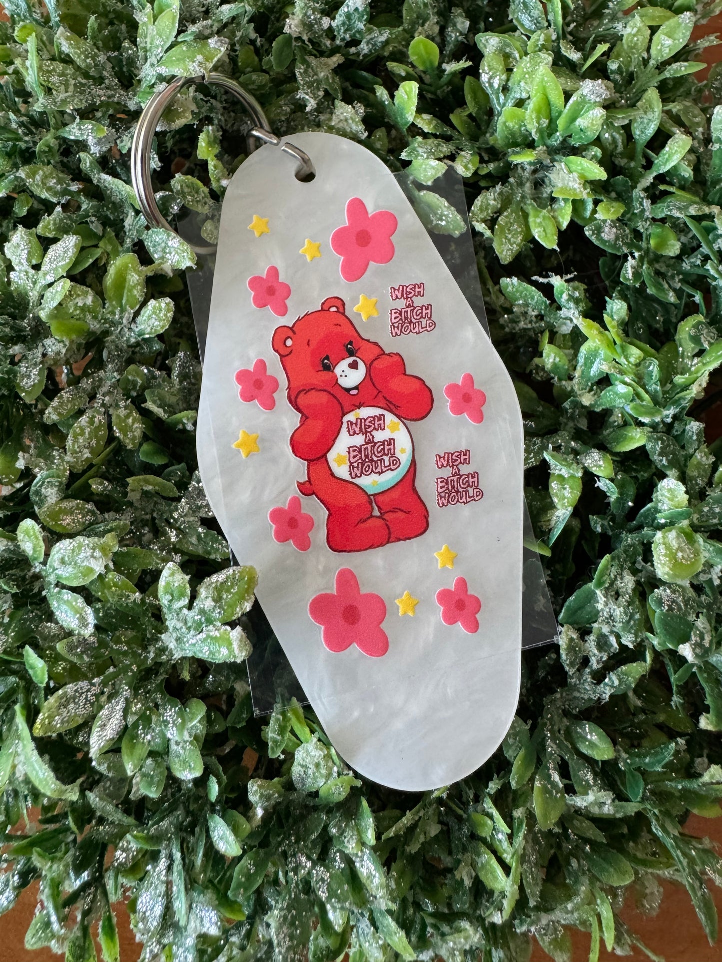 Red Swear Bear Keychain Decal