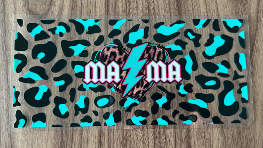 Teal Leopard Mama Cup Wrap