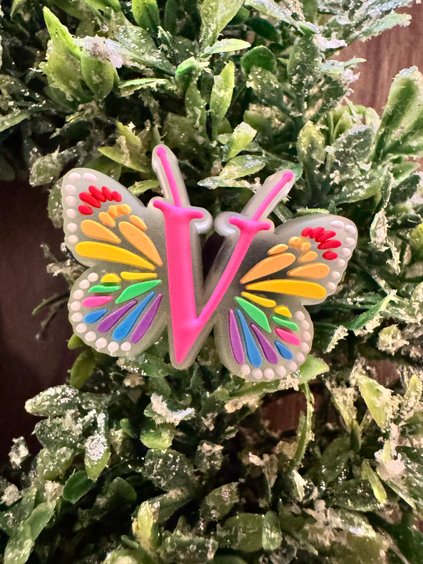 Butterfly Initial Shoe Charms