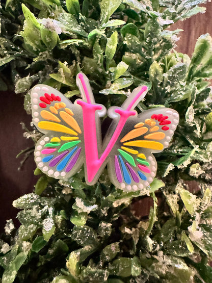 Butterfly Initial Shoe Charms