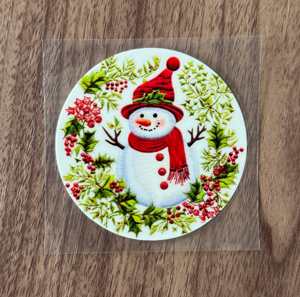 Winter Snowman Circle Decal