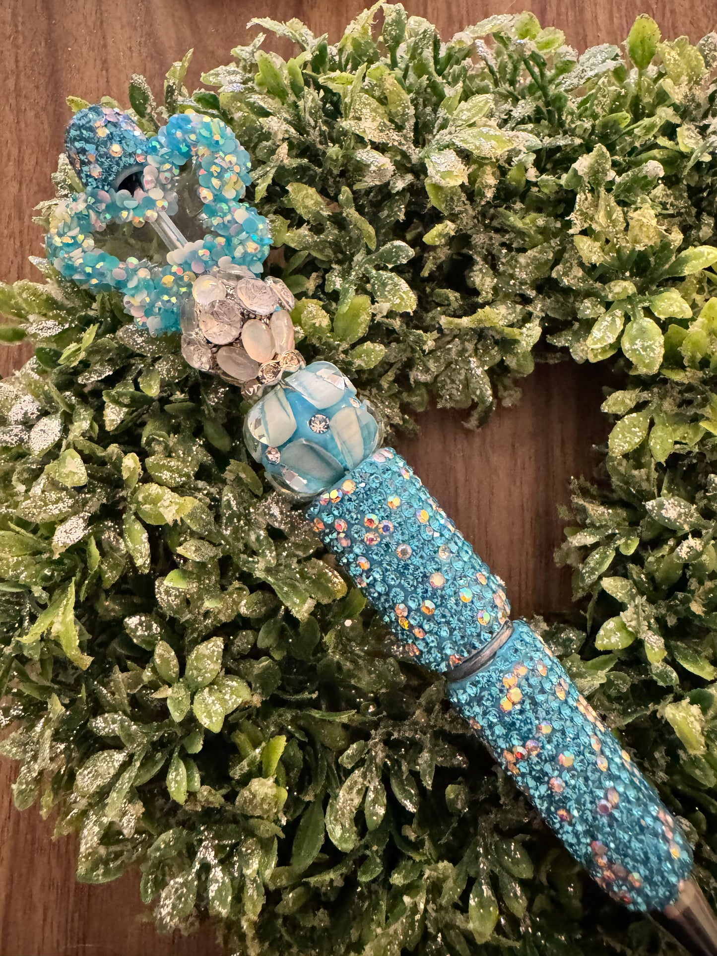 Blue Rhinestone Butterfly Fancy Pen