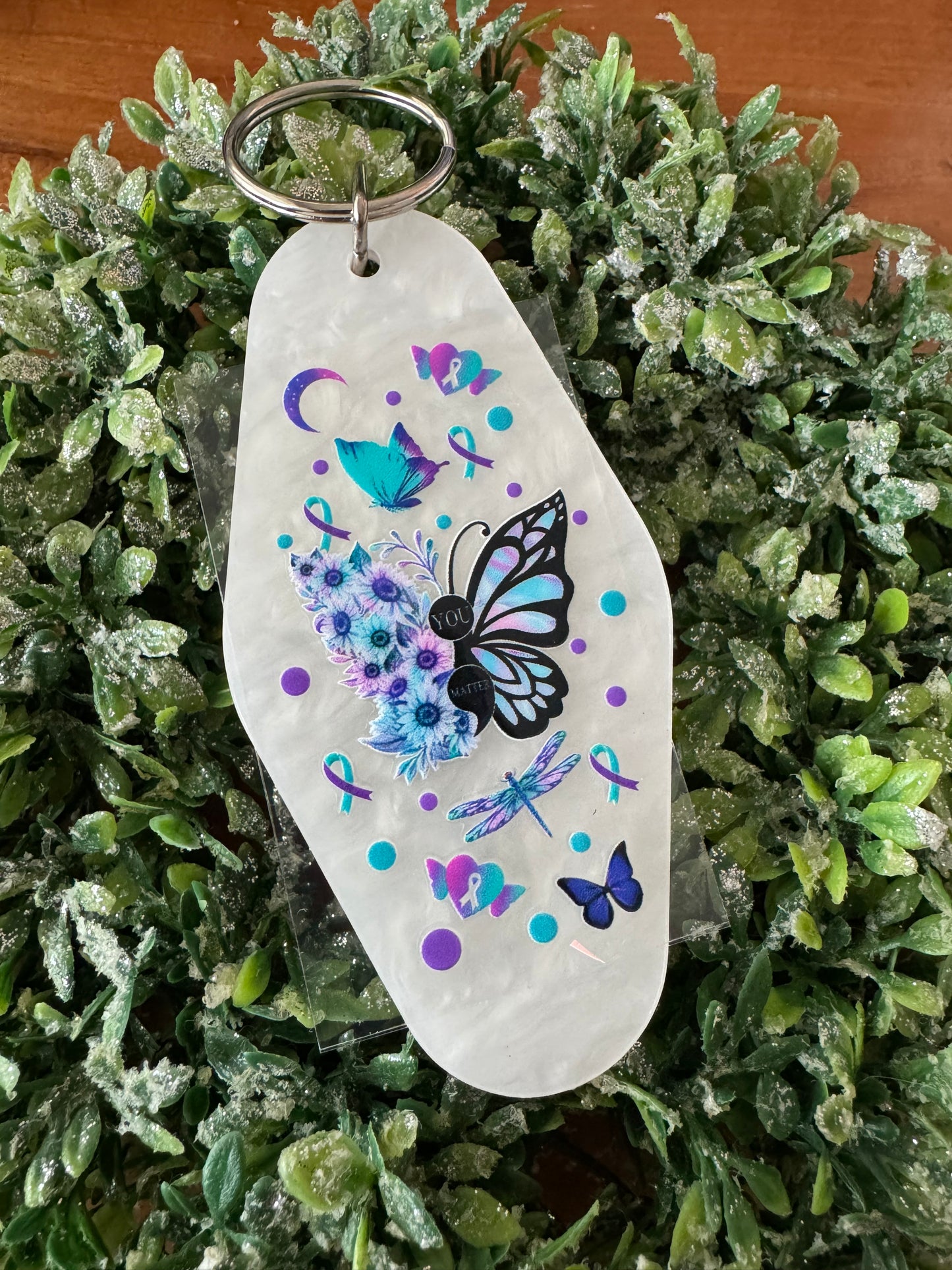 Mental Health Butterfly Keychain Decal