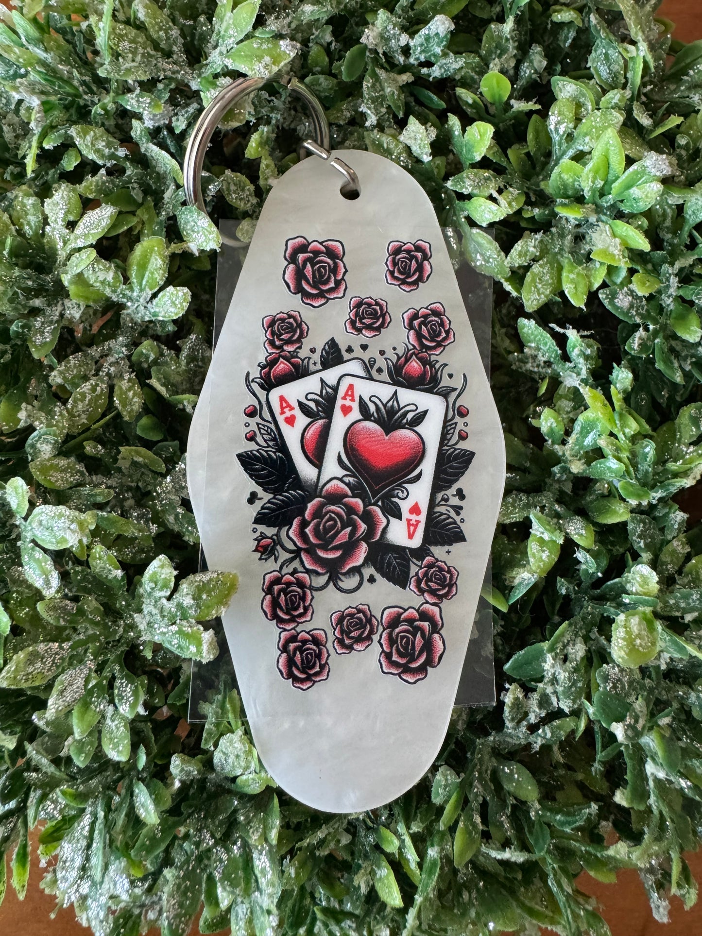 Flowery Cards Keychain Decal
