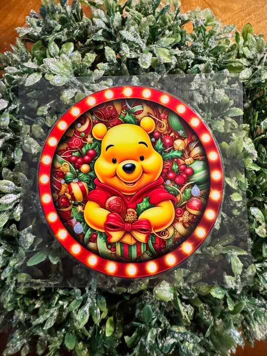 Christmas Honey Bear Circle Decal