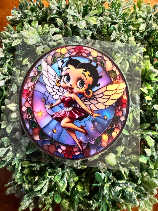 Pin-Up Angel Circle Decal