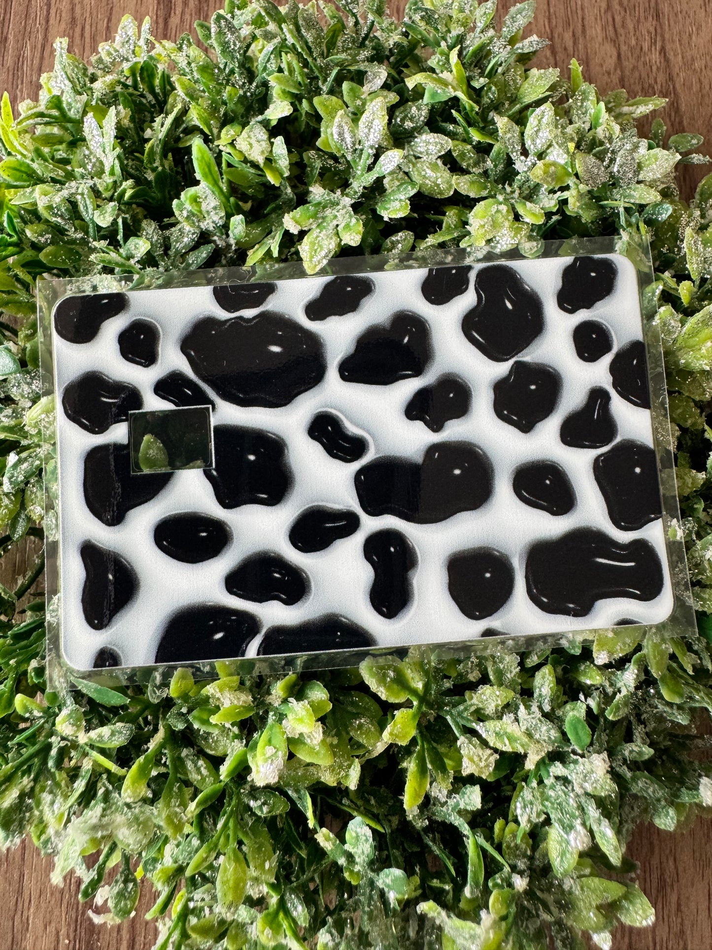 Puffy Cow Print Card Wrap