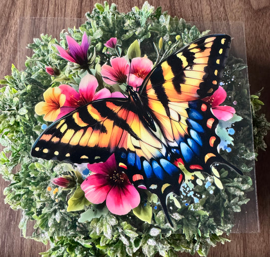 Flowery Monarch Butterfly Decal