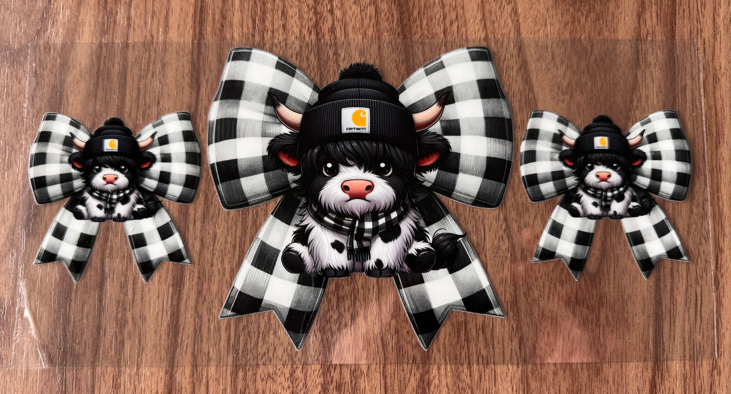 Black Checkered Cow Cup Wrap