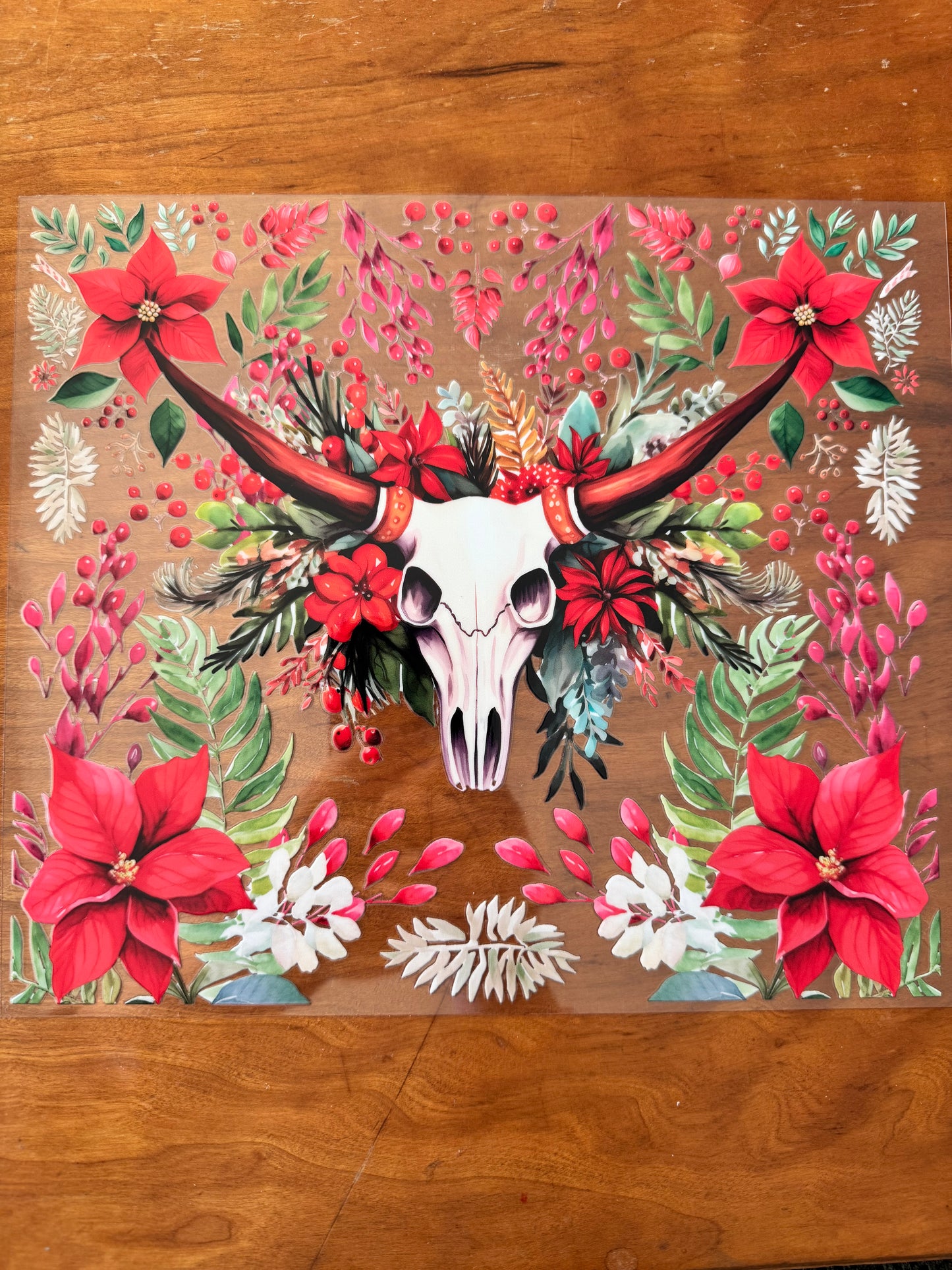 Holiday Flowery Bull Cup Wrap